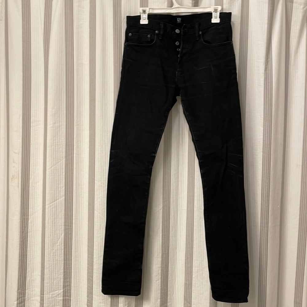 Mens size 30x32 gap black denim skinny button fly